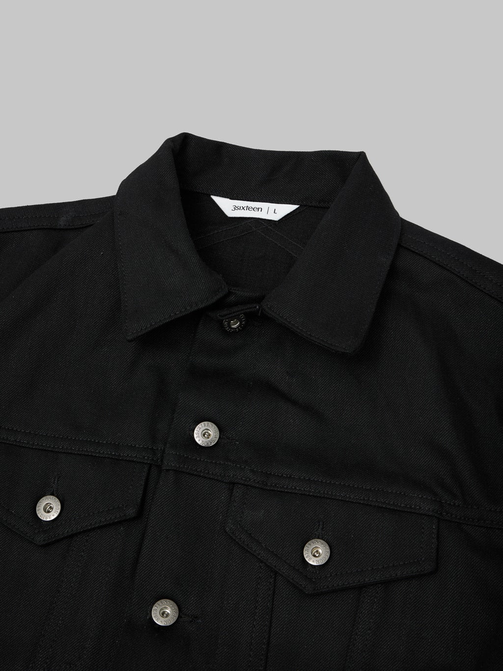 3sixteen type III denim jacket double black zig zag collar