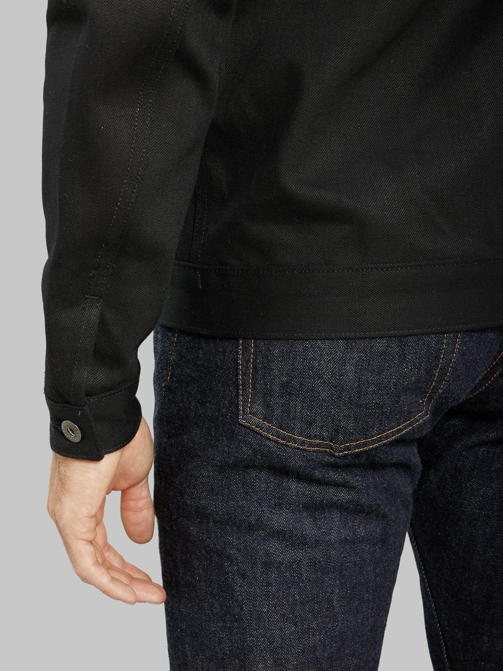 3sixteen type III denim jacket double back selvedge cuff details