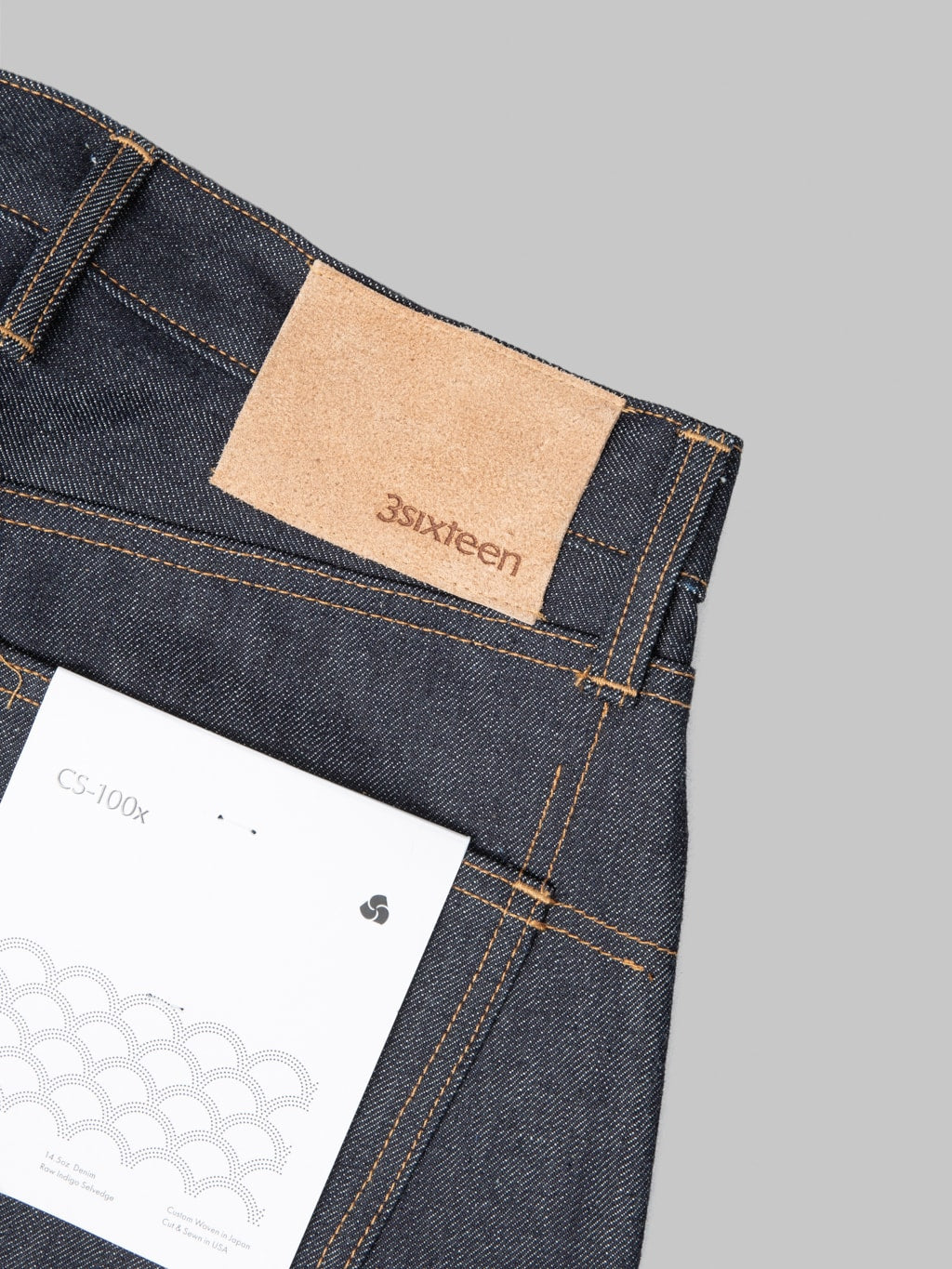 3sixteen CS 100 Classic Straight Jeans leather patch