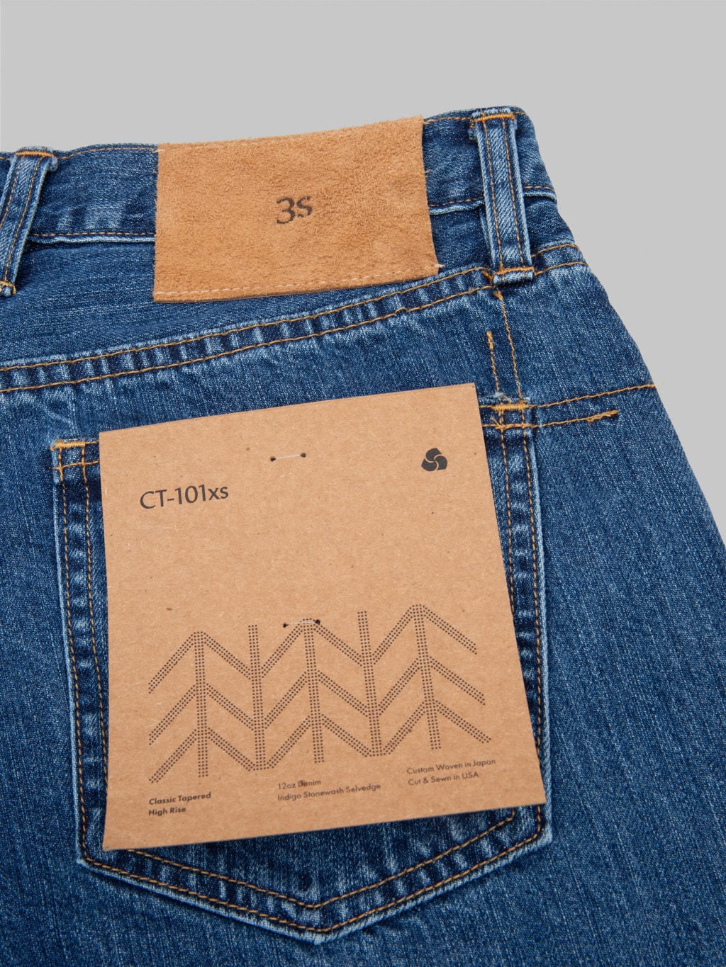 3sixteen ct 101xs stonewashed indigo selvedge classic tapered jeans pocket flasher