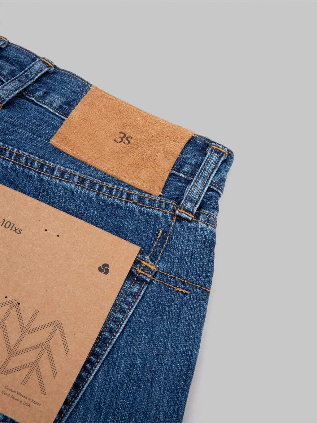 3sixteen ct 101xs stonewashed indigo selvedge classic tapered jeans  leather patch