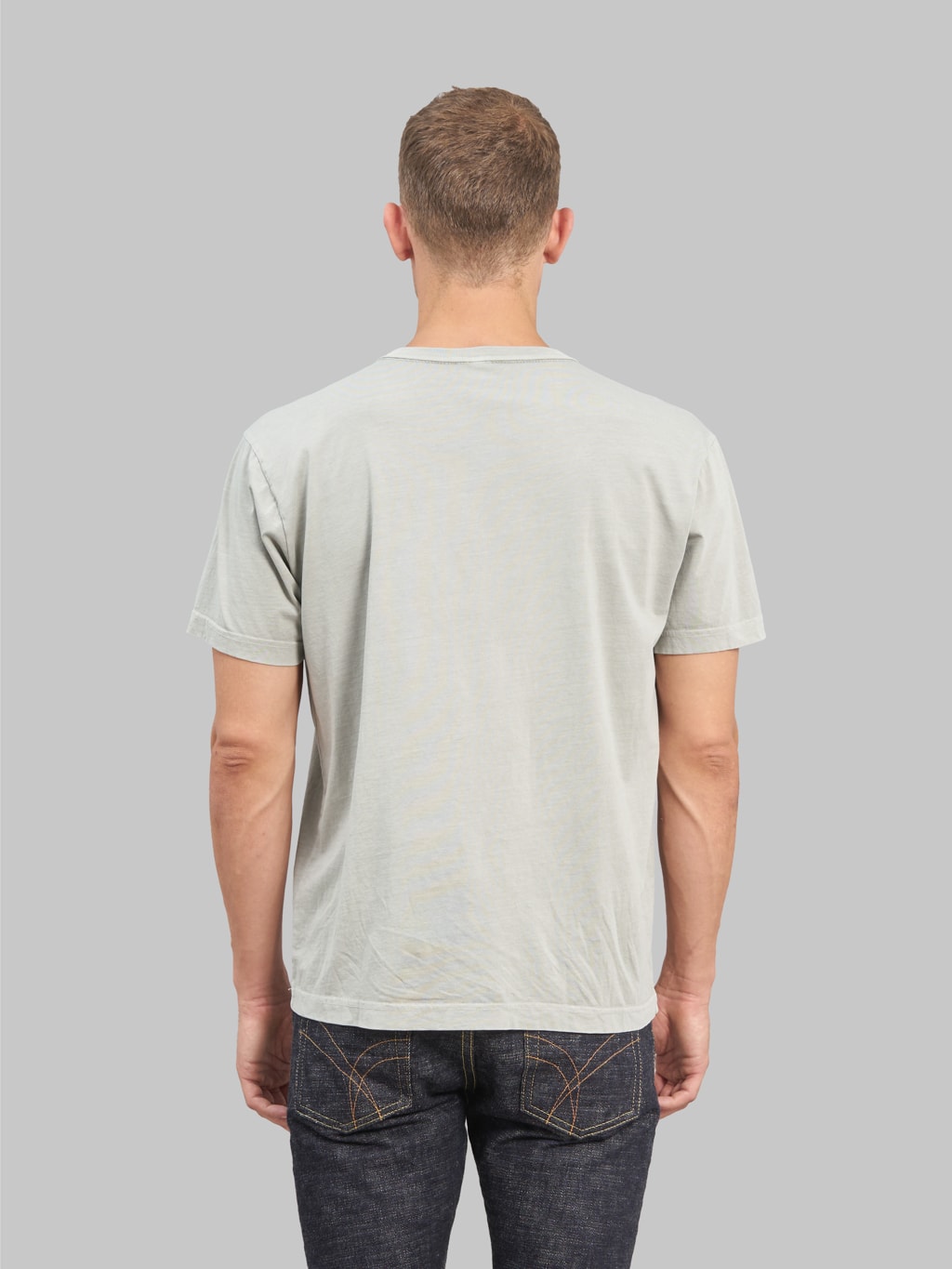 3sixteen garment dyed pima tshirt ash model back fit