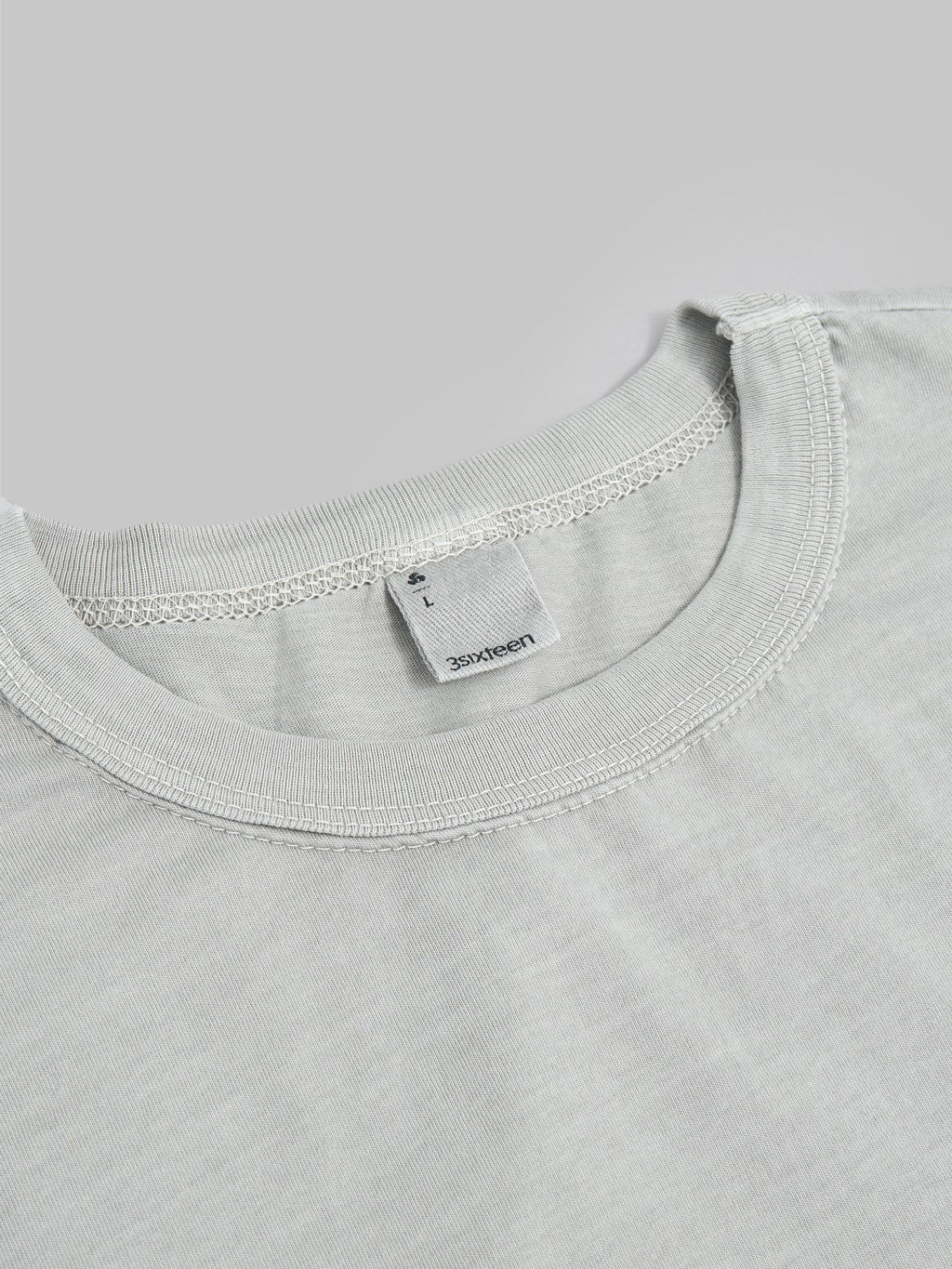 3sixteen garment dyed pima tshirt ash interior label