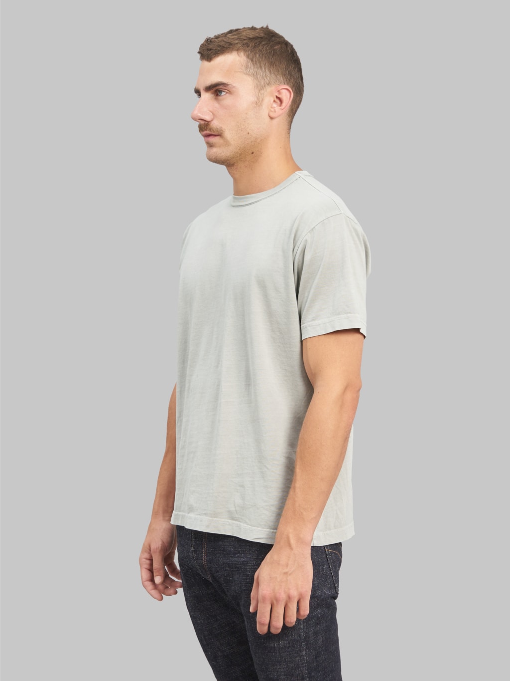 3sixteen garment dyed pima tshirt ash model side fit