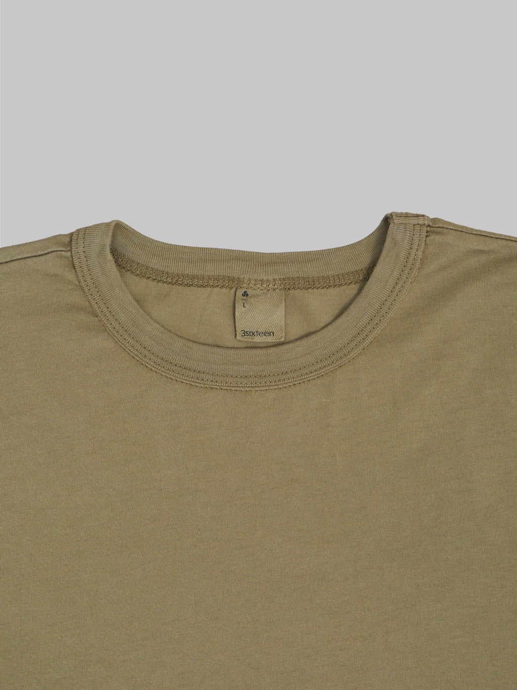 3sixteen garment dyed pima tshirt military green collar