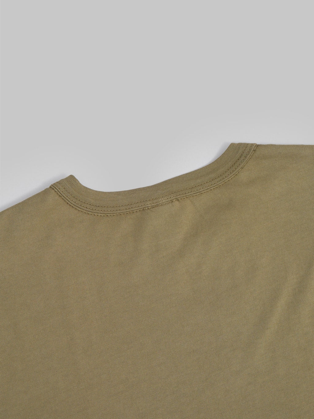 3sixteen garment dyed pima tshirt military green back collar