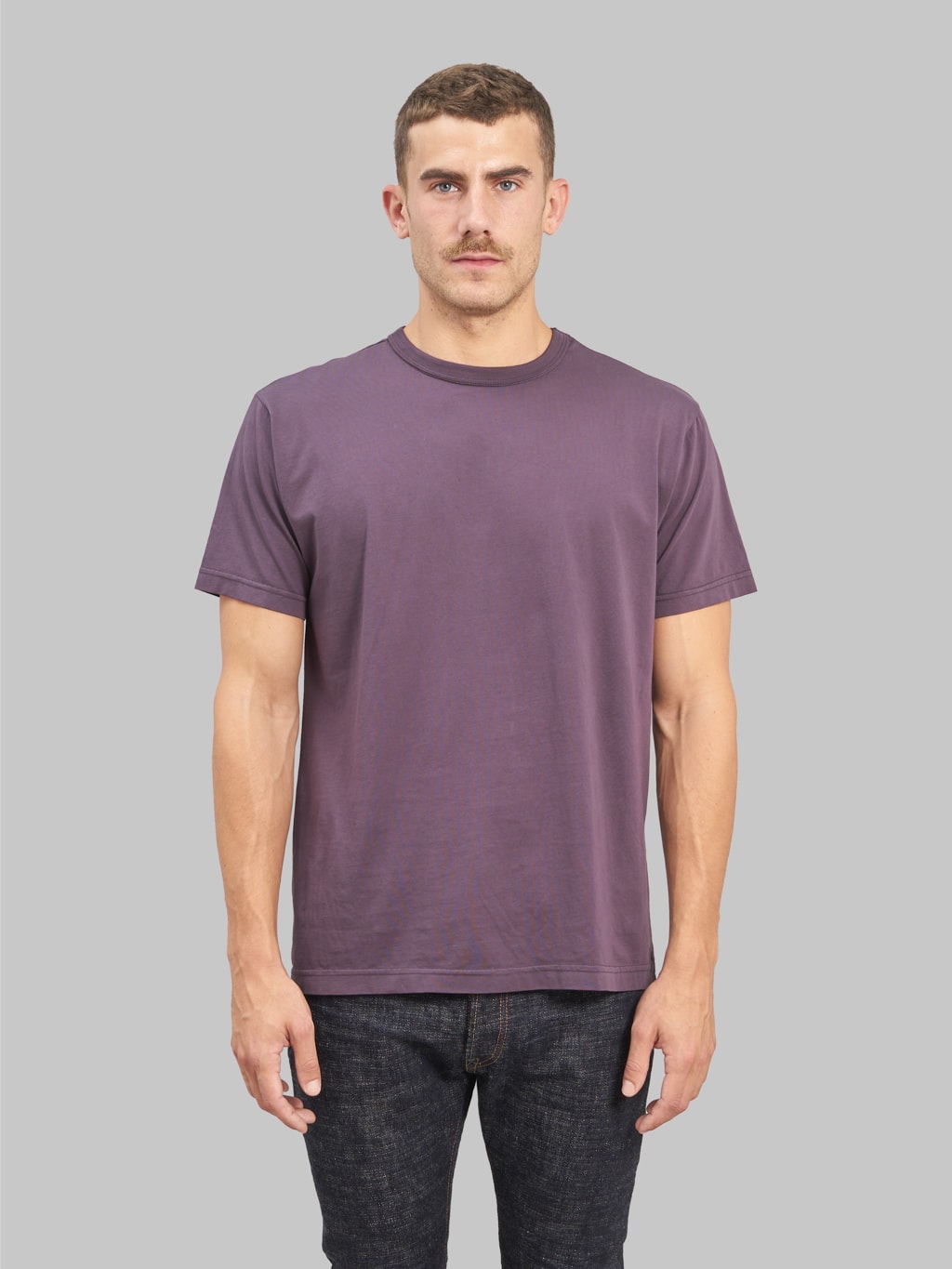 3sixteen garment dyed pima tshirt plum front fit