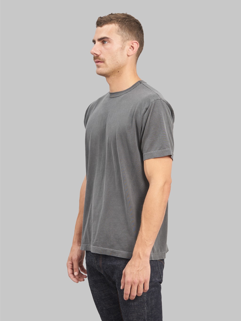 3sixteen garment dyed pima tshirt smoke side fit