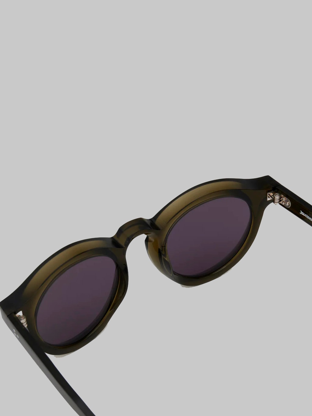 3sixteen green sunglasses rounded khaki acetate