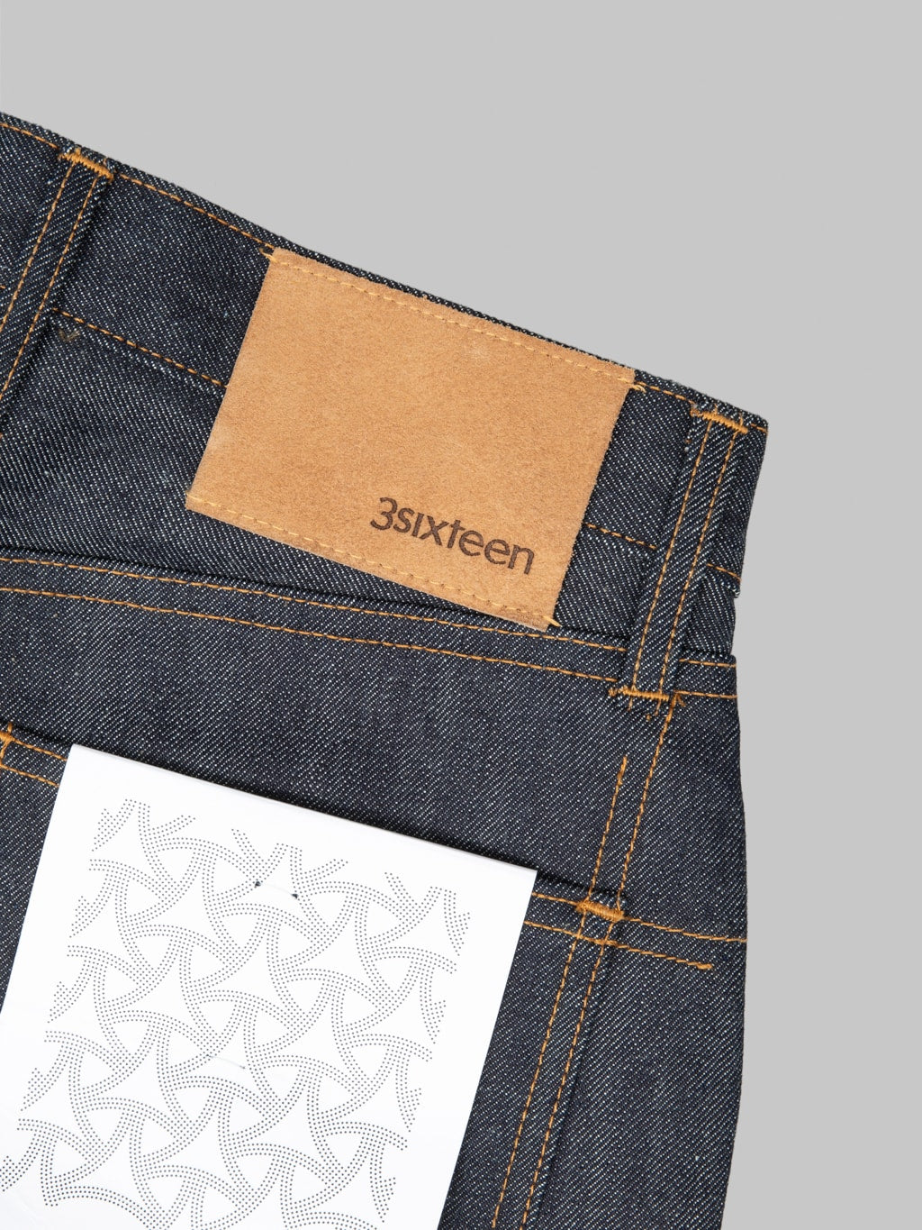 3sixteen RS 100 Relaxed Straight Jeans leather patch