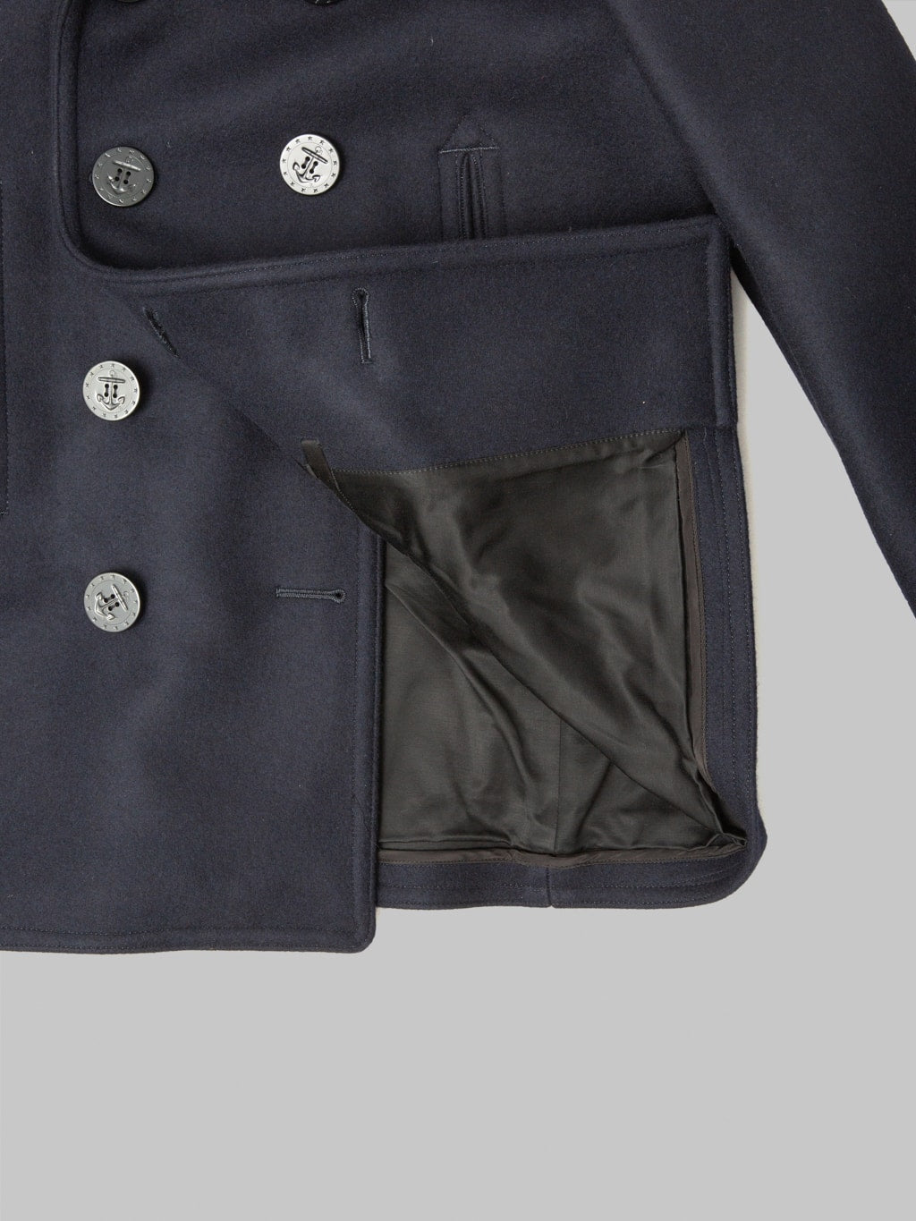 Buzz Ricksons BR11554 US Navy Pea Coat interior