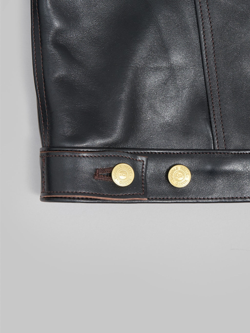 Double Helix Western Pioneer Black Tea Core Horsehide Jacket adjuster