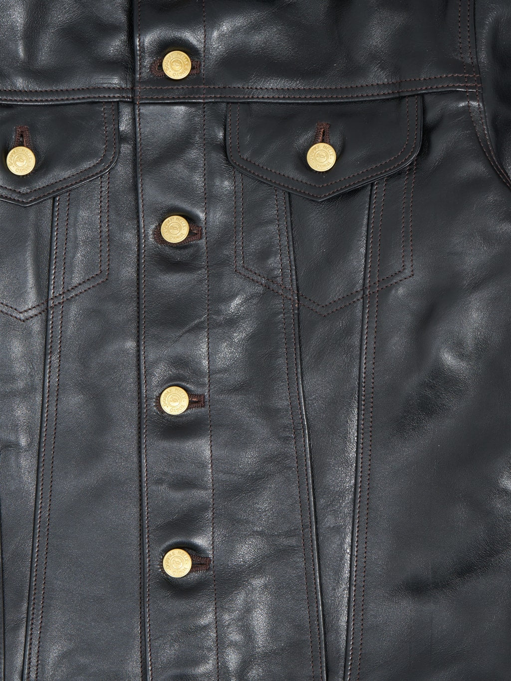 Double Helix Western Pioneer Black Tea Core Horsehide Jacket details