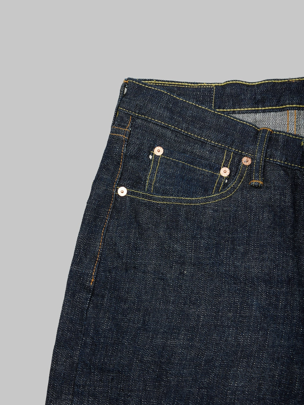 Fob factory slim straight jean front coin pocket detail