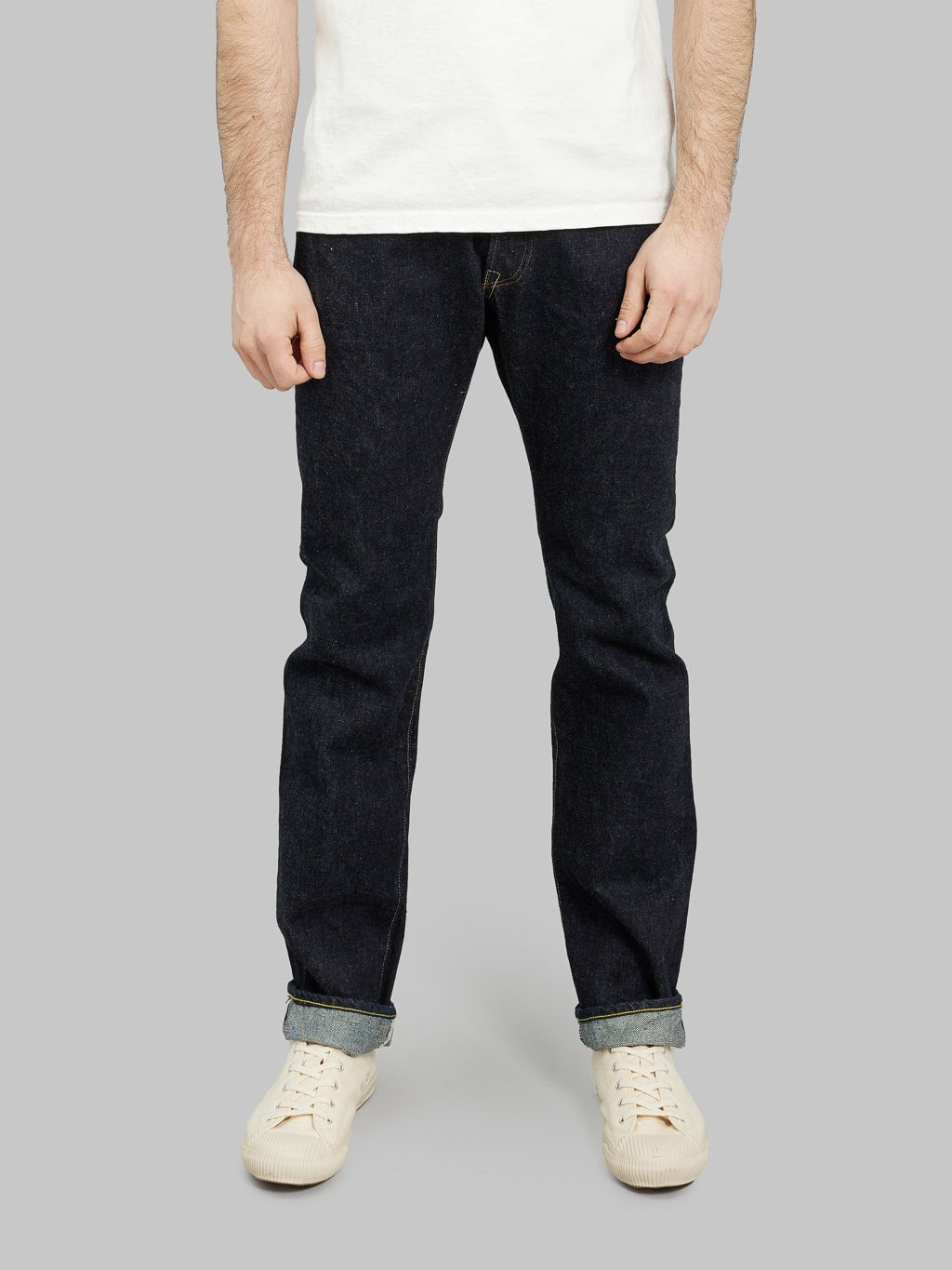Fob factory slim straight denim jeans front fit