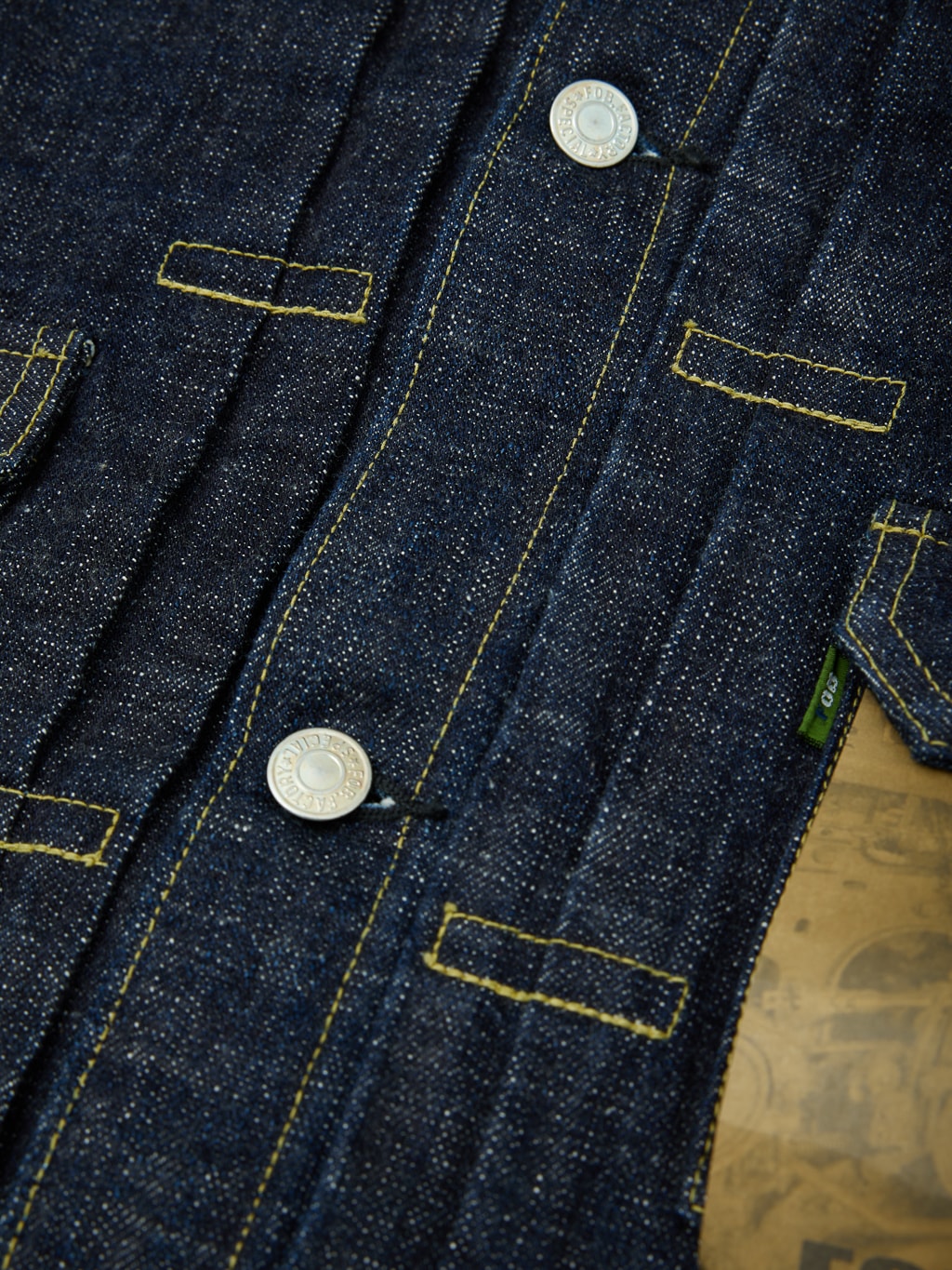 Fob factory Type III denim jacket selvedge authentic chain stitching