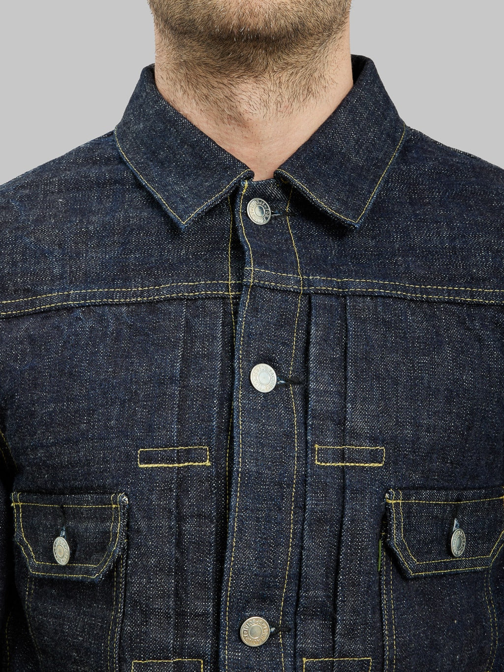 Fob factory Type III denim jacket chest pocket details