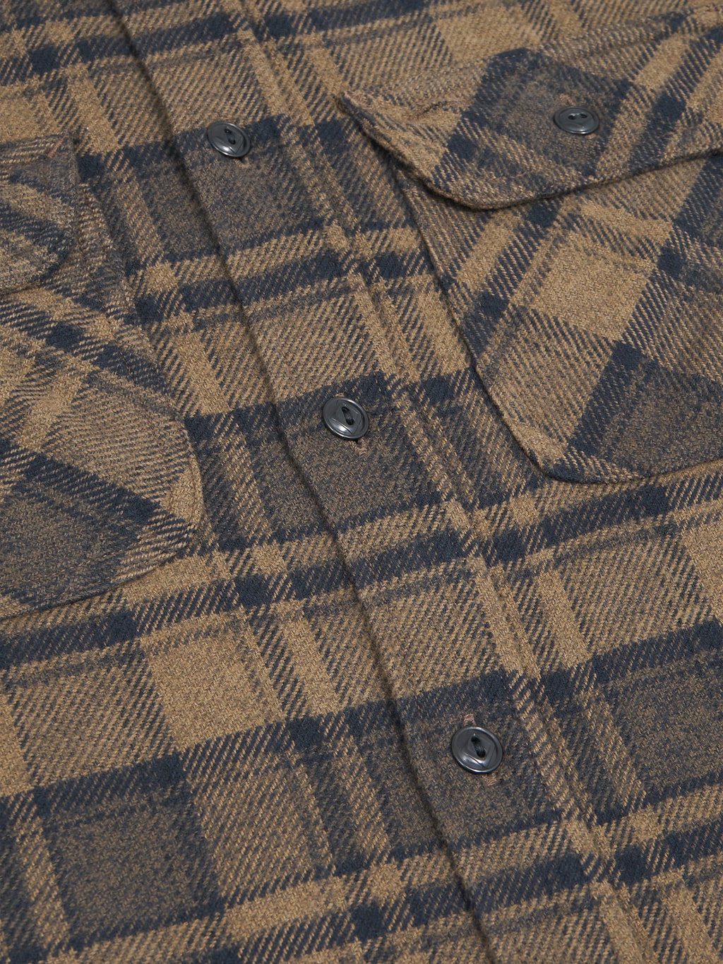 Fob Factory F3497 Nel Check Work flannel Shirt Brown fabric