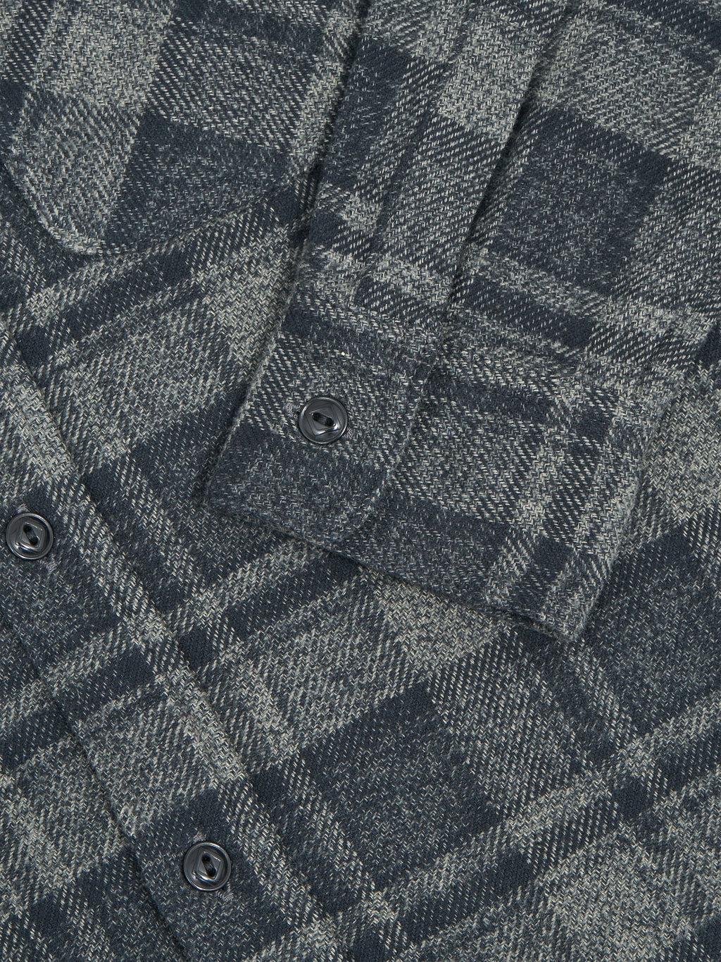 Fob Factory F3497 Nel Check Work flannel Shirt grey cuff