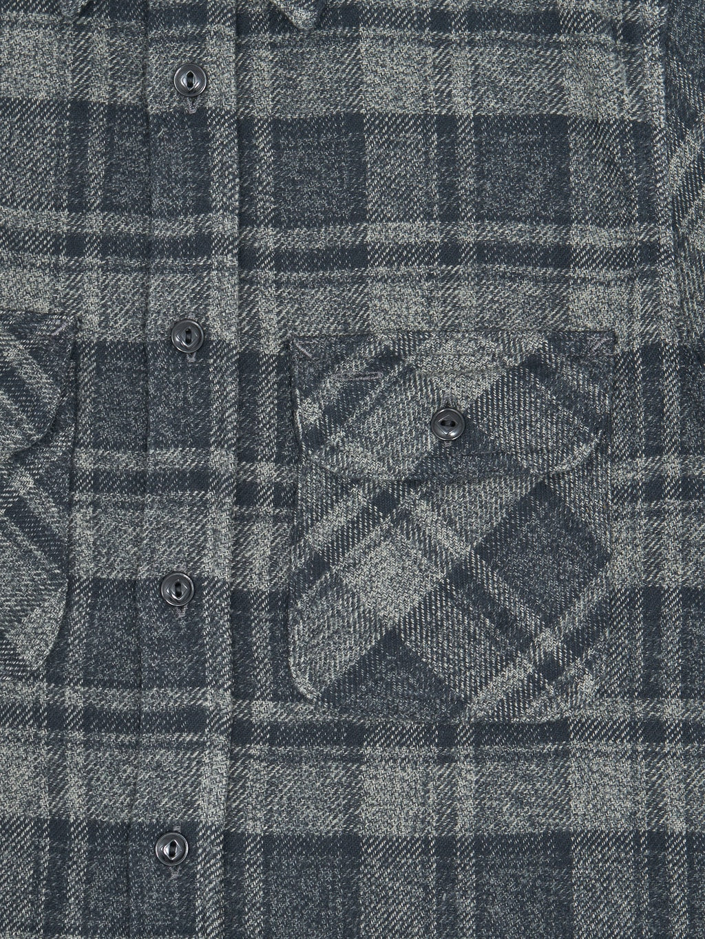Fob Factory F3497 Nel Check Work flannel Shirt grey fabric