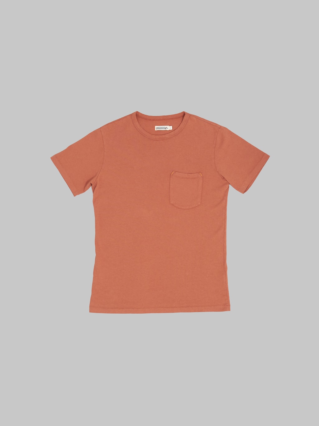 Freenote cloth nine ounce pocket tshirt rust front view