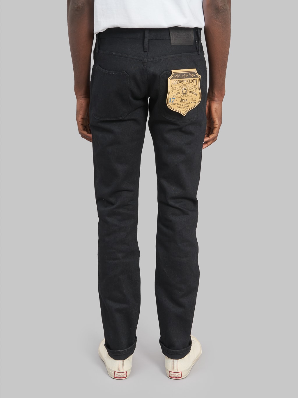 Freenote Cloth Avila 17oz Black Denim Slim Taper Jeans back