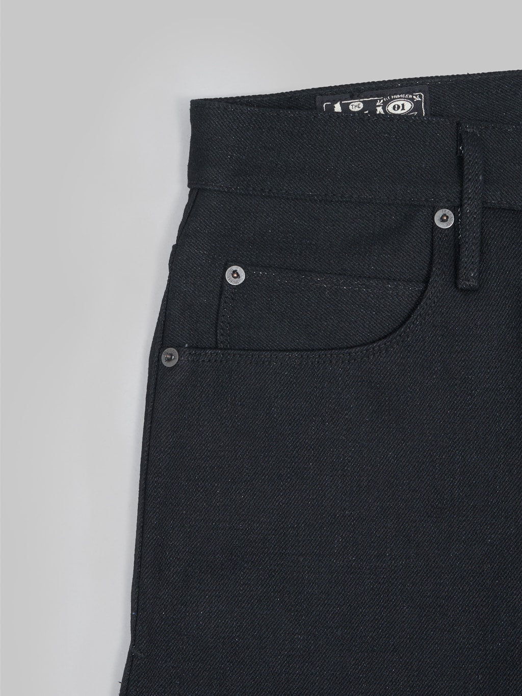Freenote Cloth Avila 17oz Black Denim Slim Taper Jeans coin pocket