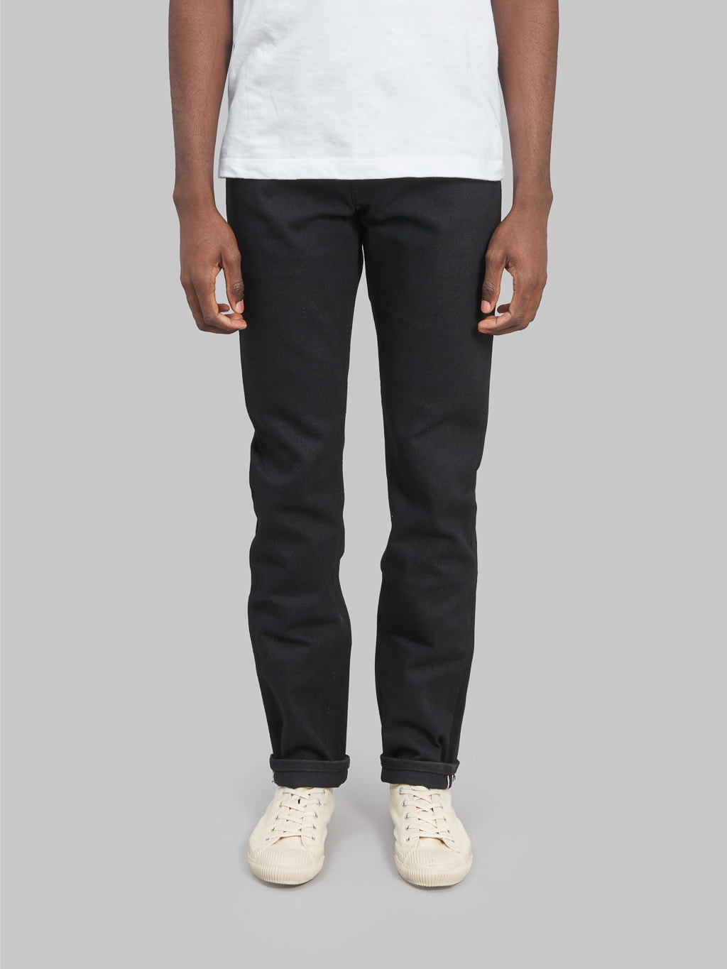 Freenote Cloth Avila 17oz Black Denim Slim Taper Jeans front