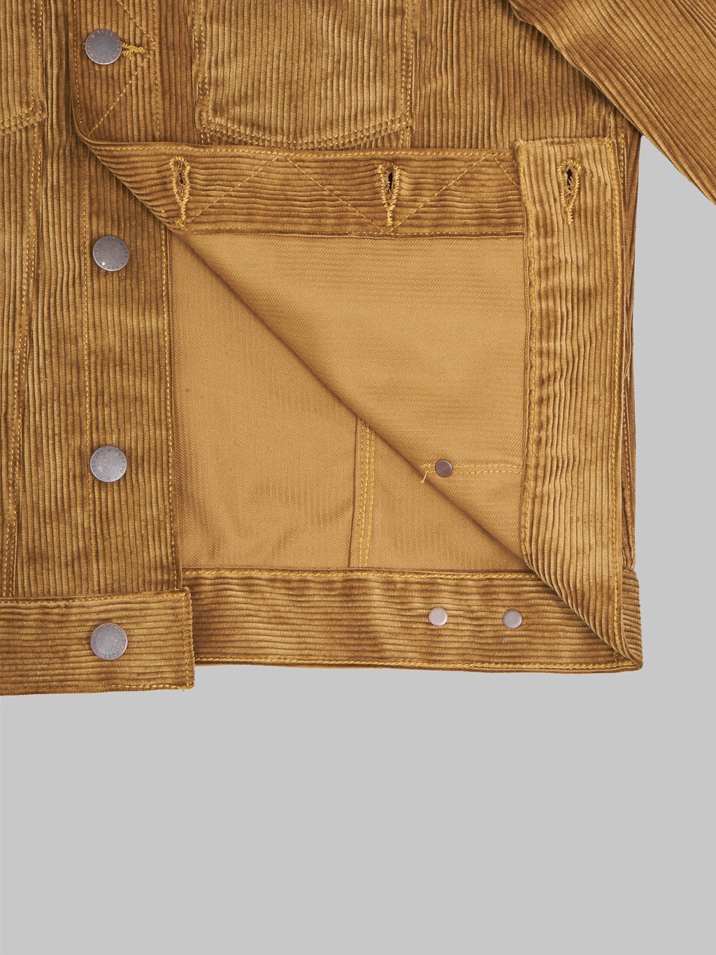 Freenote Cloth Classic Jacket Gold Corduroy interior