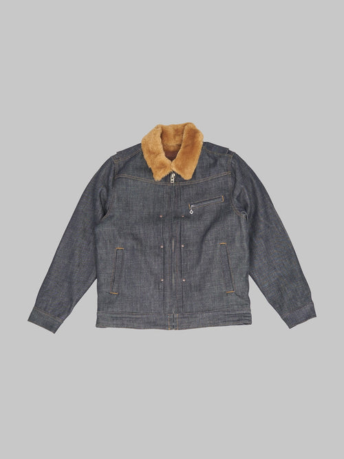 Freenote Cloth RJ-2 Denim Shearling Jacket | Durable, Stylish, Warm