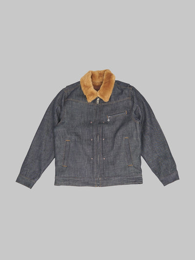 Freenote Cloth RJ-2 Denim Shearling Jacket | Durable, Stylish, Warm
