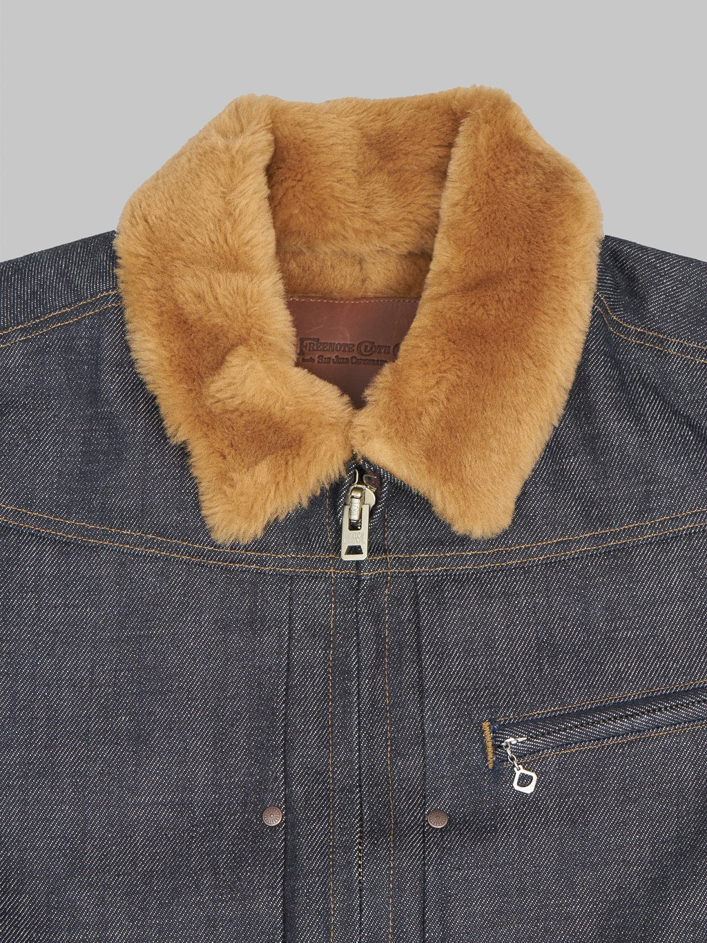 Freenote Cloth Denim Shearling Jacket fur collar original