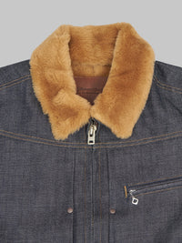 Freenote Cloth RJ-2 Denim Shearling Jacket | Durable, Stylish, Warm