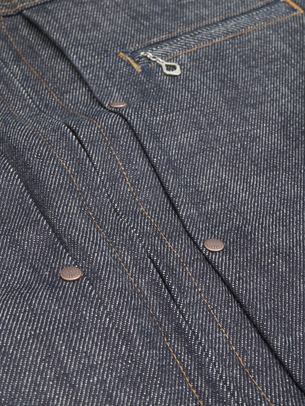 Freenote cloth denim shearling jacket chest zipper heavy duty reproduction