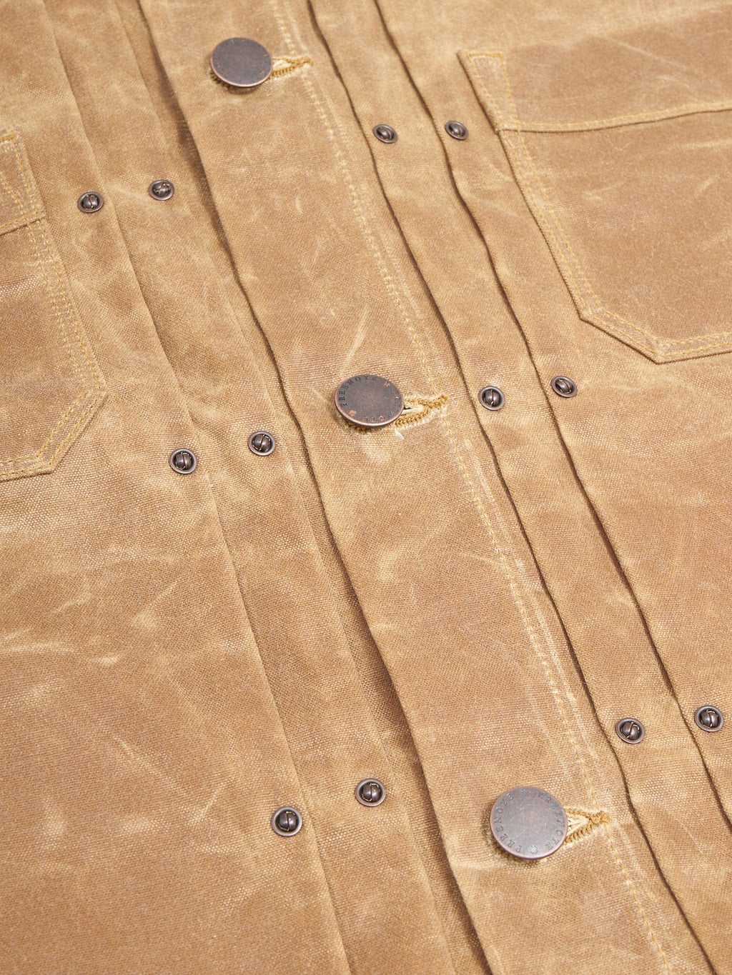 Freenote Cloth Riders Jacket Waxed Canvas Rust buttons