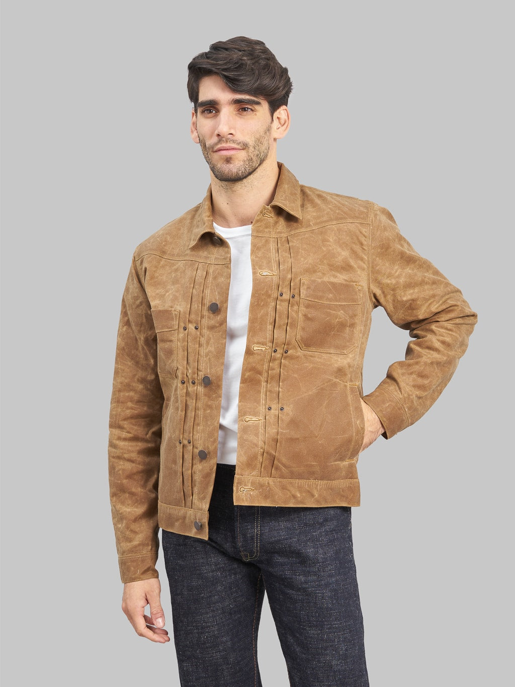 Freenote Cloth Riders Jacket Waxed Canvas Rust style