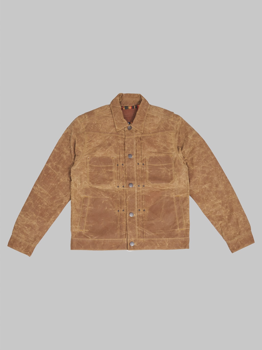 Freenote Cloth Riders Jacket Waxed Canvas Rust front