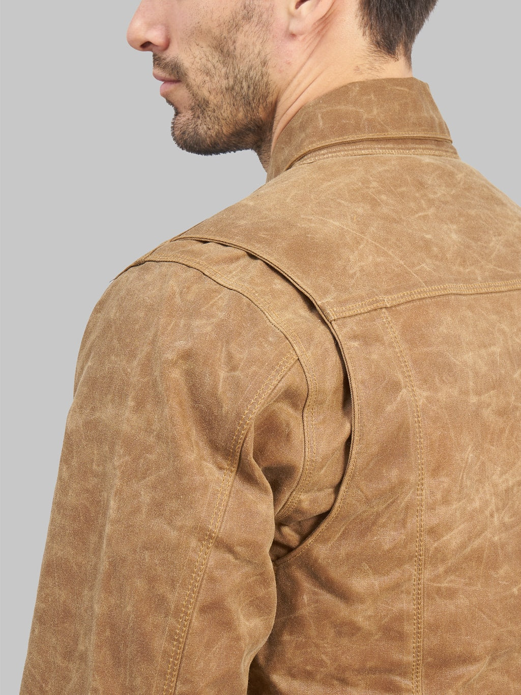 Freenote Cloth Riders Jacket Waxed Canvas Rust sleeve details