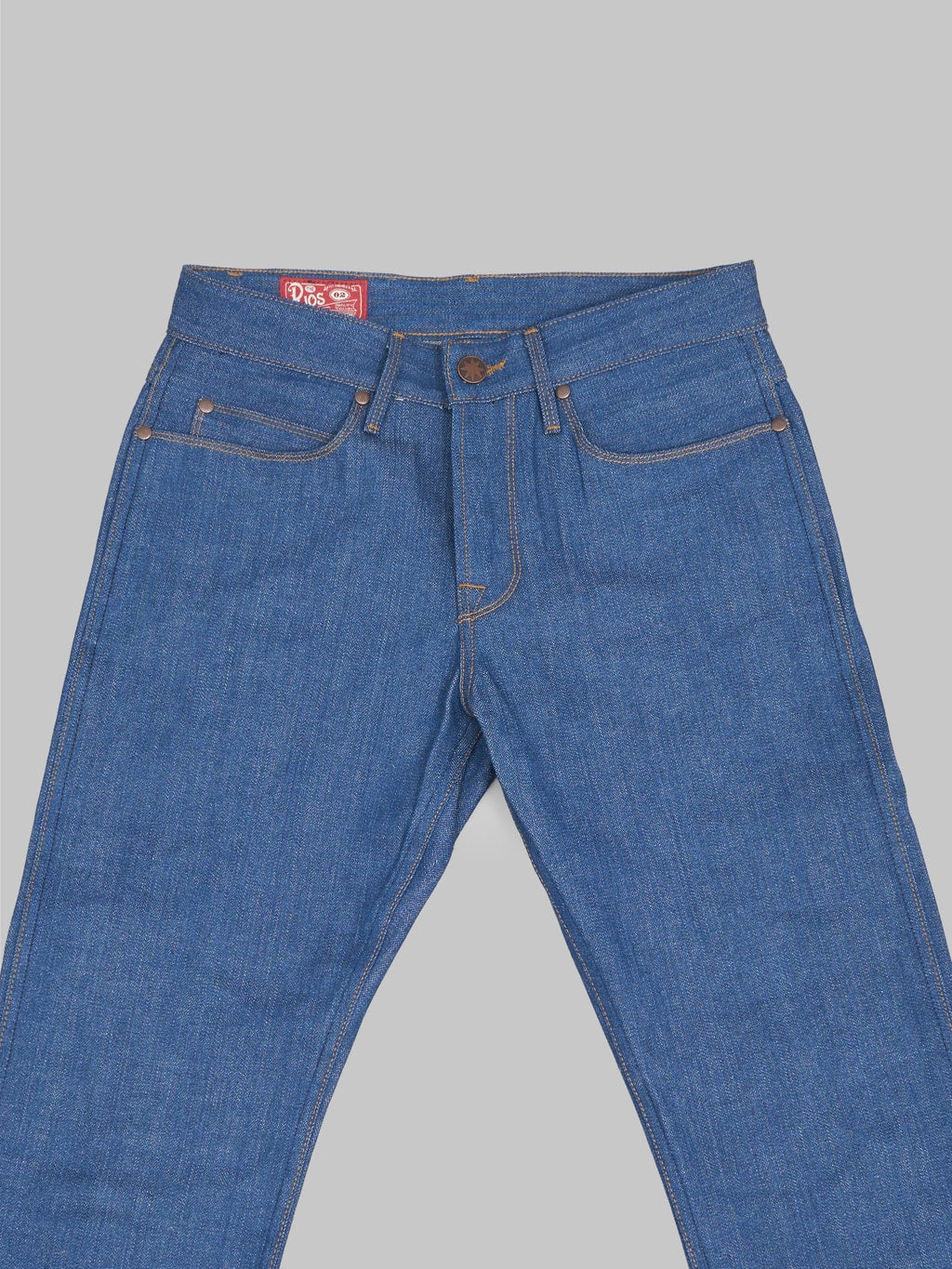 Freenote Cloth Rios Vintage Blue Denim Slim Straight selvedge Jeans front details