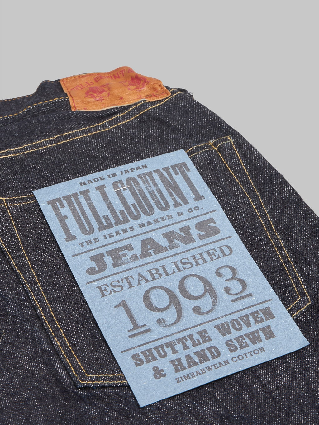 Fullcount 0105XW Wide Straight selvedge Jeans pocket flasher