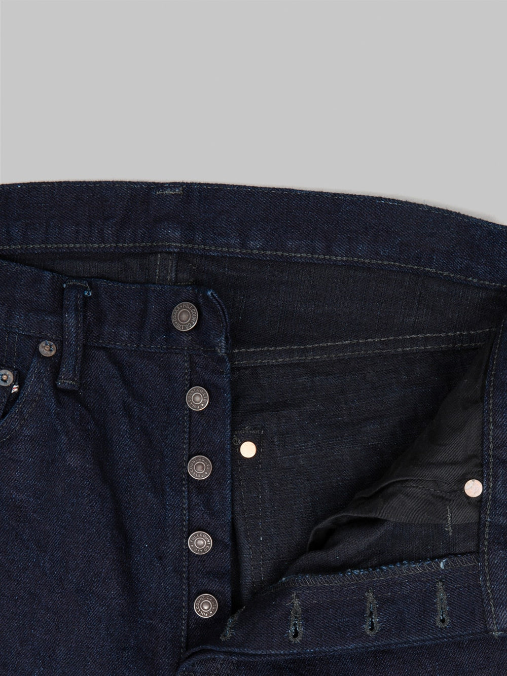 Fullcount 15.5oz Super Rough Indigo x Black Clean Straight Jeans