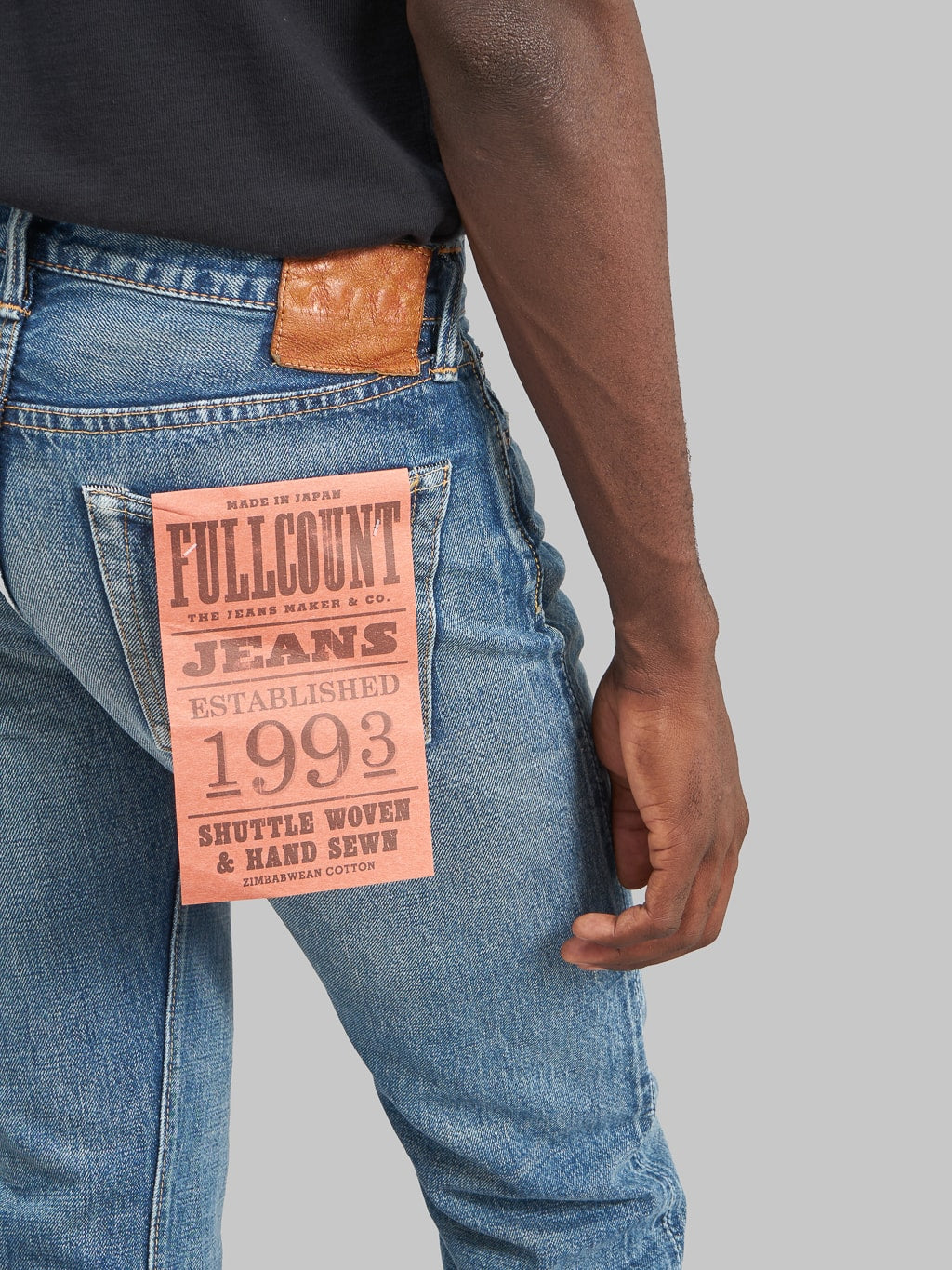 Fullcount 1108 Dartford Slim Straight Jeans label patch