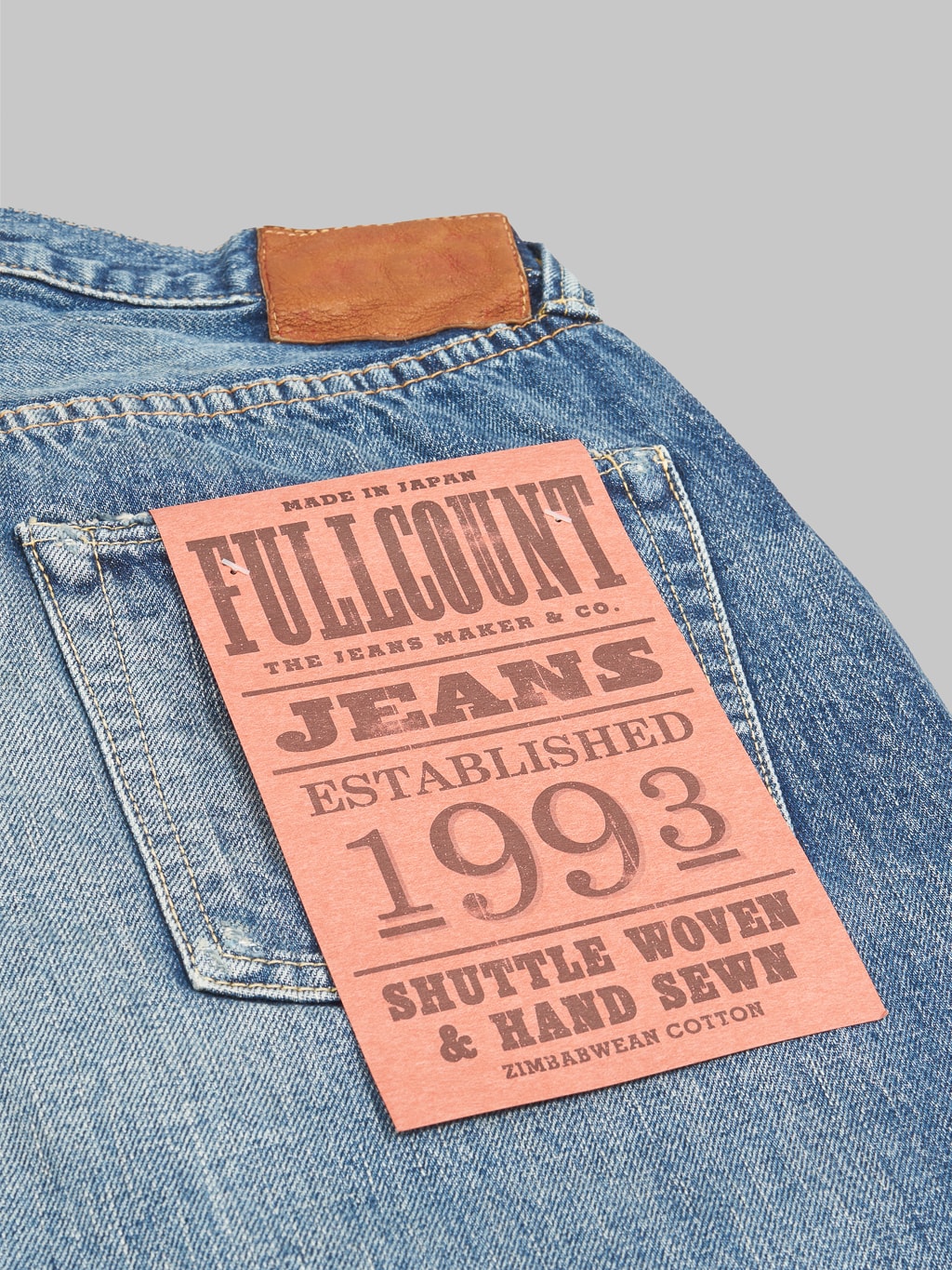 Fullcount 1108 Dartford Slim Straight Jeans back pocket flasher
