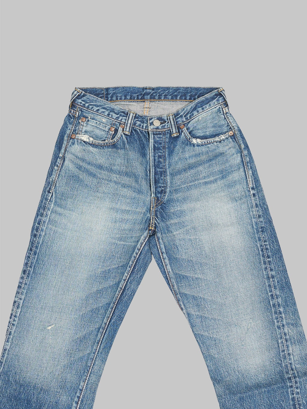 Fullcount 1108 Dartford Slim Straight Jeans high contrast fades
