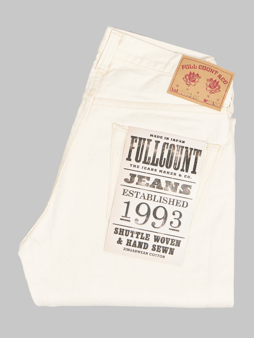 Fullcount 1108EC 13oz Ecru Selvedge Slim Straight Jeans  made in japan