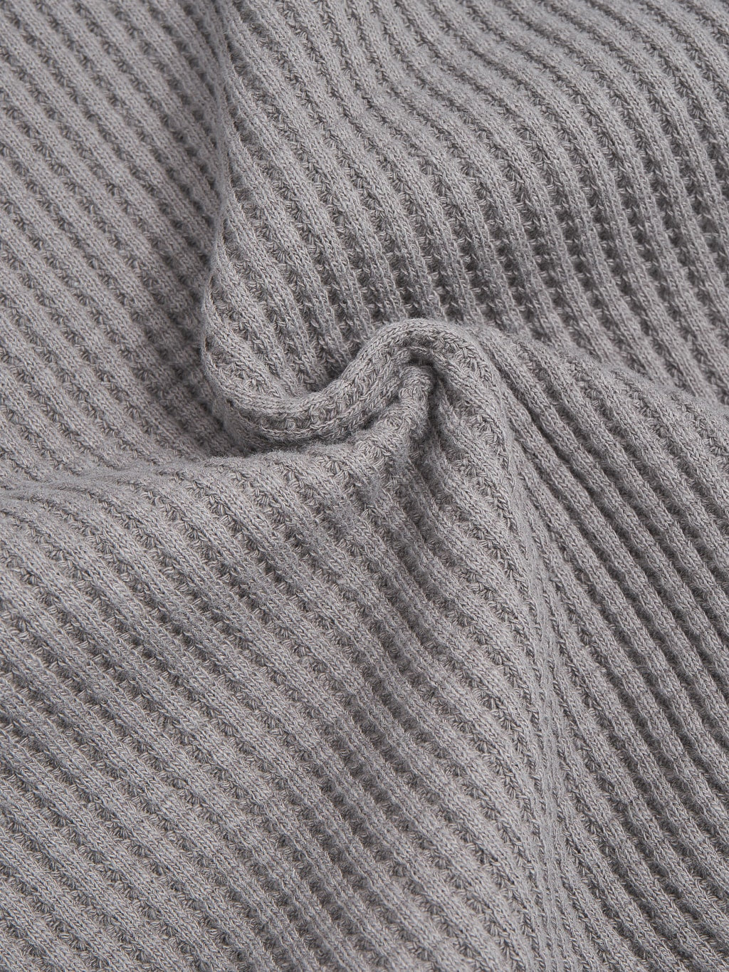 Jackman Waffle Midneck Sweater Iron Grey cotton fabric texture