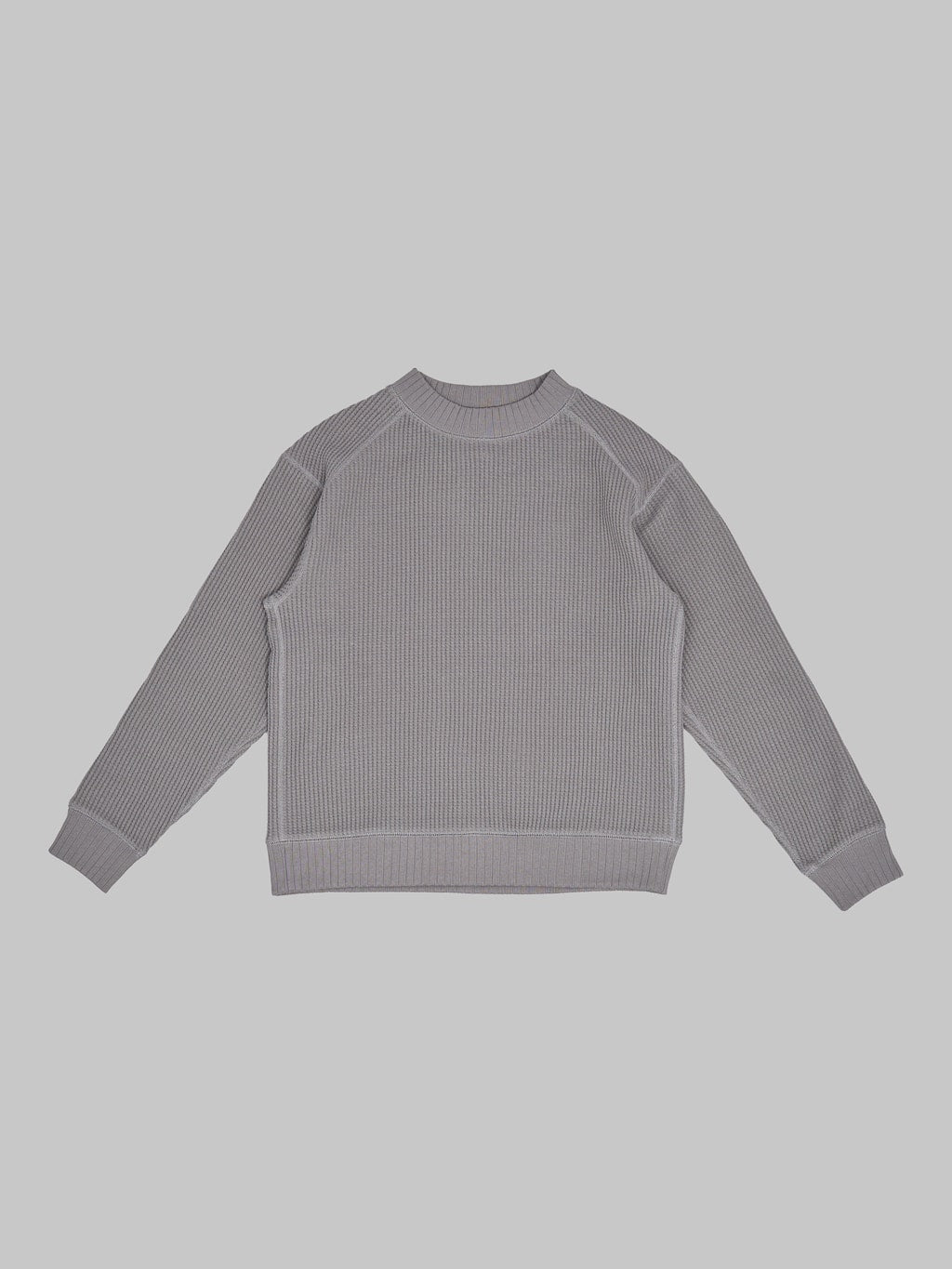 Jackman Waffle Midneck Sweater Iron Grey front view