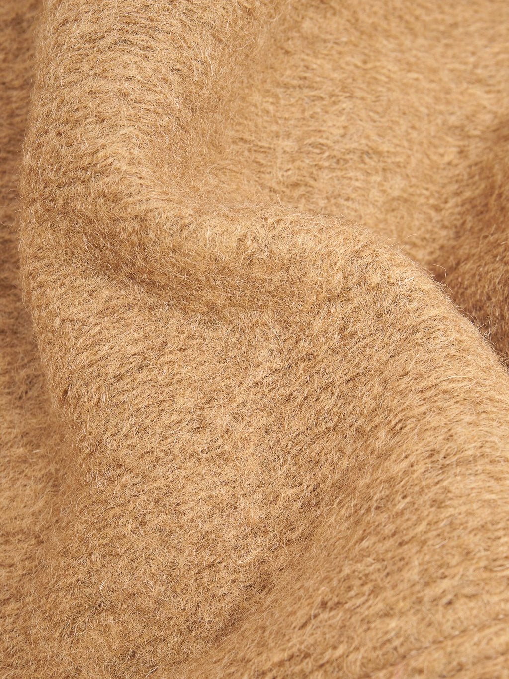 Jackman Wool Collarless Cardigan Camel texture