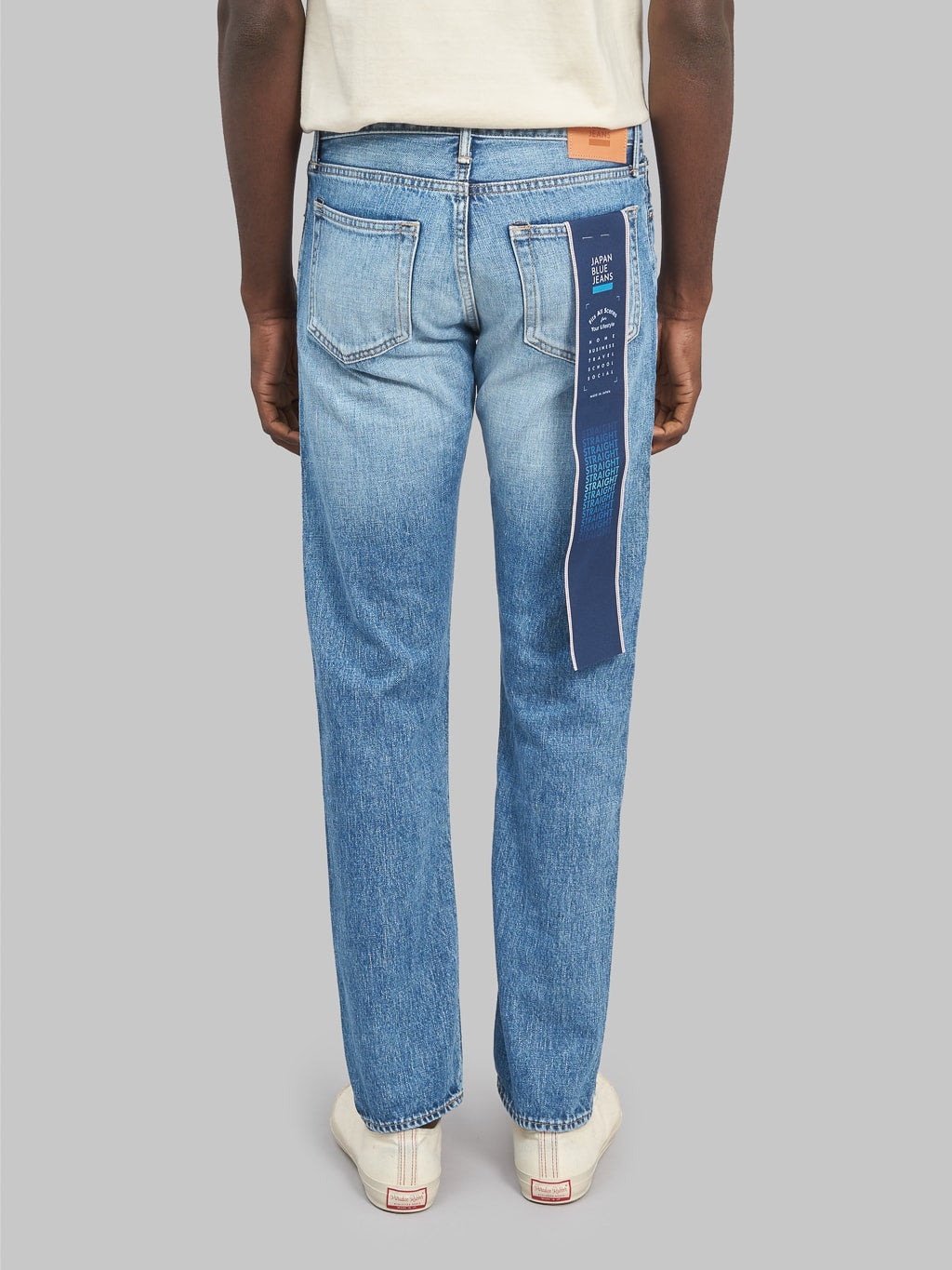Japan Blue J304 Africa cotton Stonewashed Straight Jeans back rise