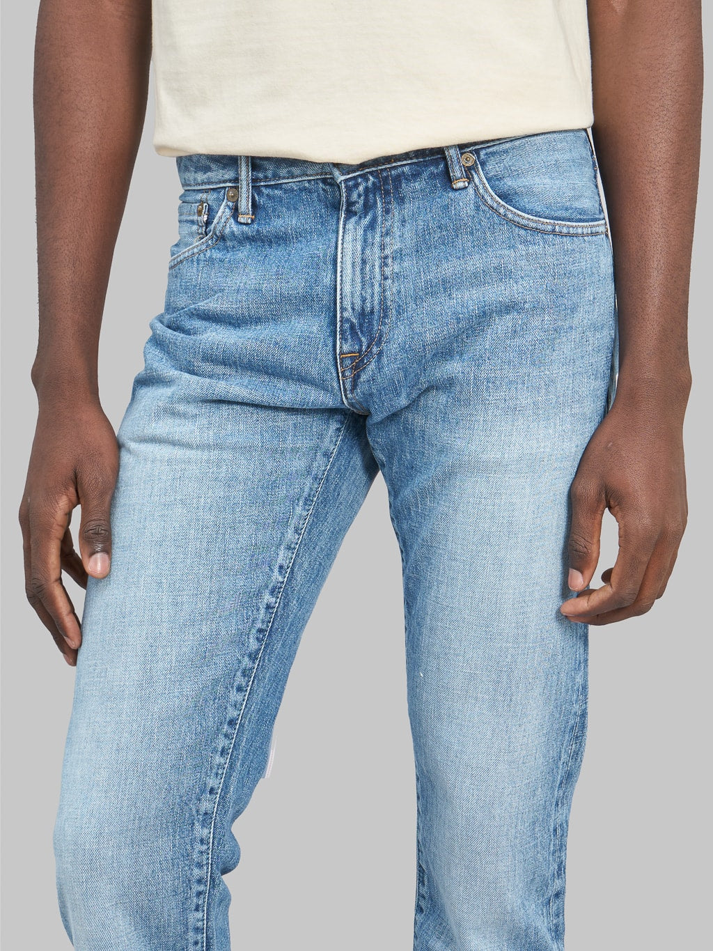 Japan Blue J304 Africa cotton Stonewashed Straight Jeans waist
